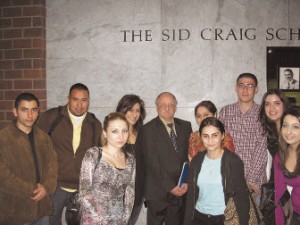 Dr. Bournoutian and some of his students at lecture 