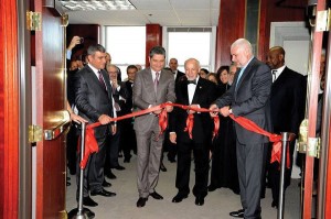 L. to R.: Consul Levon Minasyan, Ambassador Tigran Sargsyan, Mr. Berj Apkarian, Consul General Sergey Sarkisov.