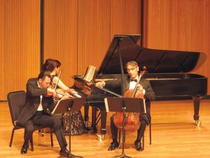 The Khachaturian Trio. Left to right: Karen Shakhgaldyan, Armine Grigoryan, and Karen Kocharyan.
