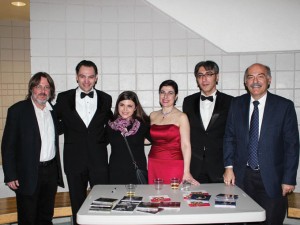L to R: Andreas Werz, Karen Shakhgaldyan, Tatevik Hovhannisyan, Armine Grigoryan, Karen Kocharyan, and Prof. Barlow Der Mugrdechian after the November 14 concert.