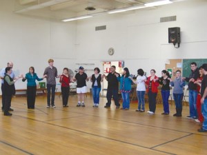 Students learning to Armenian dance at the workshop. Photo: Erica Magarian