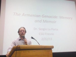 Dr. Sergio La Porta speaking at Sonoma State University Photo: ASP Archive