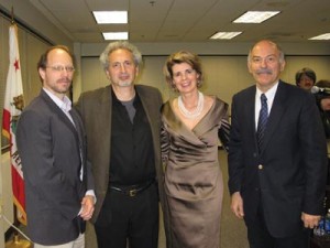 Left to Right: Dr. Sergio La Porta, Dr. Peter Balakian, Sherri Spendlove, and Prof. Barlow Der Mugrdechian. Photo: ASP Archive 