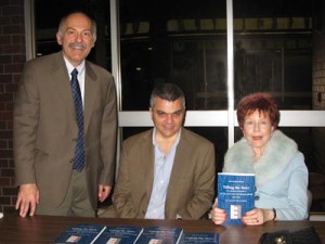 L. to R.: Prof. Barlow Der Mugrdechian, Ara Sarafian, and Anne Elbrecht at the presentation of the new book, “Telling the Story.” Photo: ASP Archive