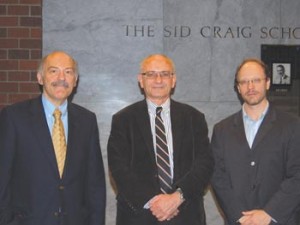 Left to Right: Prof. Barlow Der Mugrdechian, Dr. Stephan Astourian, and Dr. Sergio La Porta. Photo: Erica Magarian