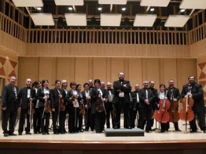 The National Chamber Orchestra, with pianist Vahan Mardirossian, center. Photo: Vartush Mesropyan