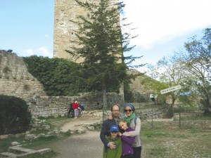 Dr. La Porta and family in the Norman castle at Enna.