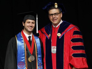 Joseph Bohigian, left, with Dr. Joseph Castro. Photo: Cary Edmundson, FresnoStateNews.com