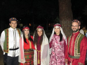 Left to right: Aramayis Orkusyan, Lucie Ekezyan, Hourig Attarian, Ani Ekezyan, and Michael Rettig. Photo: Barlow Der Mugrdechian