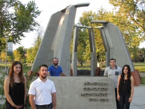 Left to right: Elena Sarmazian,Tadeh Issakhanian, Michael Rettig, Aramayis Orkusyan, Lucie Ekezyan. Photo: Barlow Der Mugrdechian