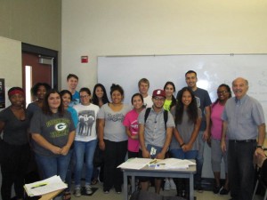 Students taking the Armenian 1A- Elementary Armenian course from Prof. Barlow Der Mugrdechian. Photo: ASP Archive