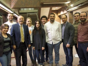 Left to right: Tatevik Hovhannisyan, Raffi Apkarian, Prof. Barlow Der Mugrdechian, Marine Vardanyan, Lucie Ekezyan, Benjamin Tanielian, Ümit Kurt, Dr. Sergio La Porta, Aramayis Orkusyan, and Michael Rettig. Photo: Hourig Attarian