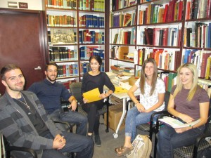 Left to right: Arthur Khatchatrian, Tadeh Issakhanian, Diana Gasparyan, Molly Gostanian, and Elena Sarmazian. Photo: Barlow Der Mugrdechian