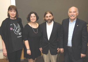 Left to right: Dr. Mary Husain, Directors Ela Almayac and Aren Perdeci, and Prof. Barlow Der Mugrdechian. Photo: Hourig Attarian