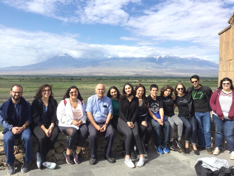 The Armenia Summer Study Program participants at Khor Virap, Armenia. Photo: Hagop Ohanessian