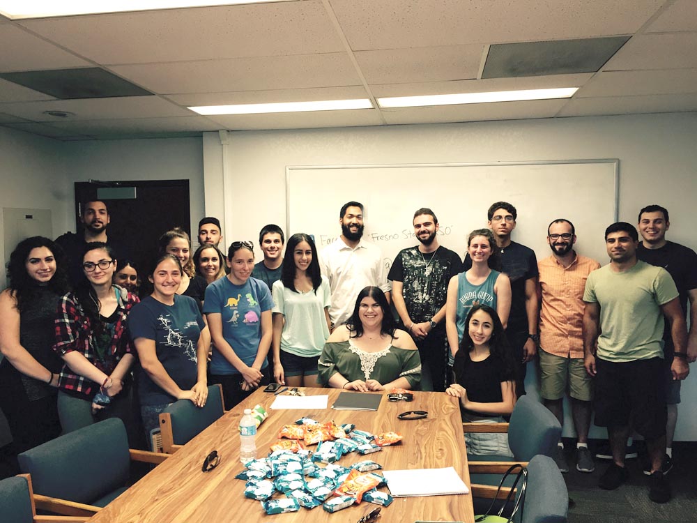 The Armenian Students Organization members at the first meeting of the Fall semester. Photo: Barlow Der Mugrdechian